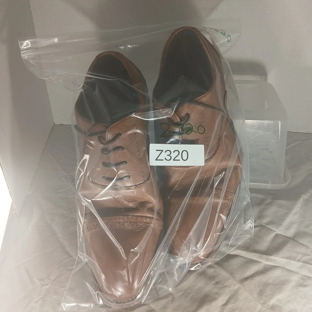 Stacy Adams Mens Cap Toe Oxford Dress Shoes Brown Leather Lace Up Size 10M‎